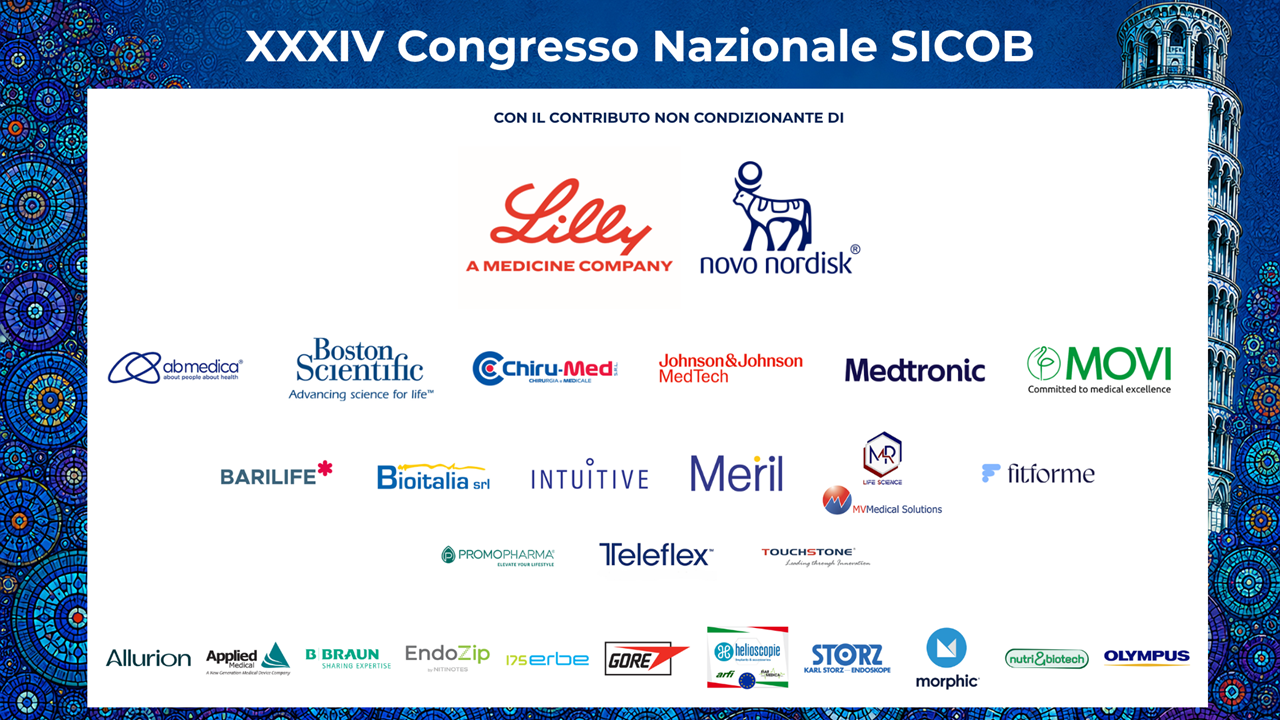 Sponsor del XXXIV Congresso Nazionale SICOB, Pisa 2026