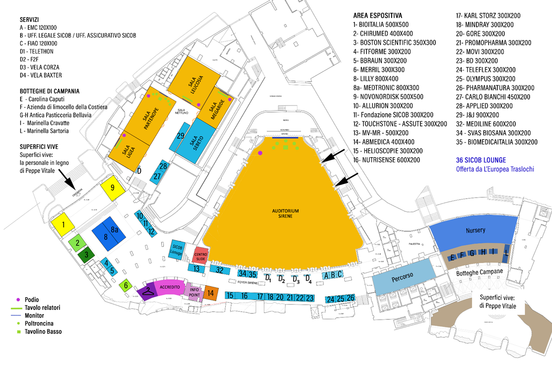 Mappa Planimetria Congresso SICOB 2025